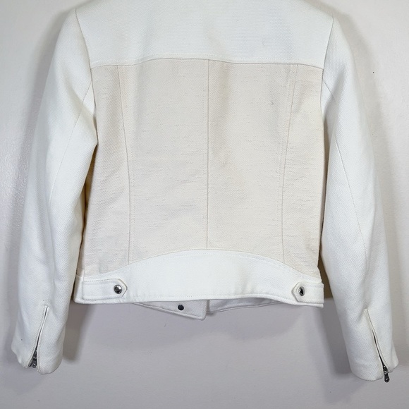 Banana Republic Beige Tan Moto Textured Zip  Jacket - Picture 13 of 14